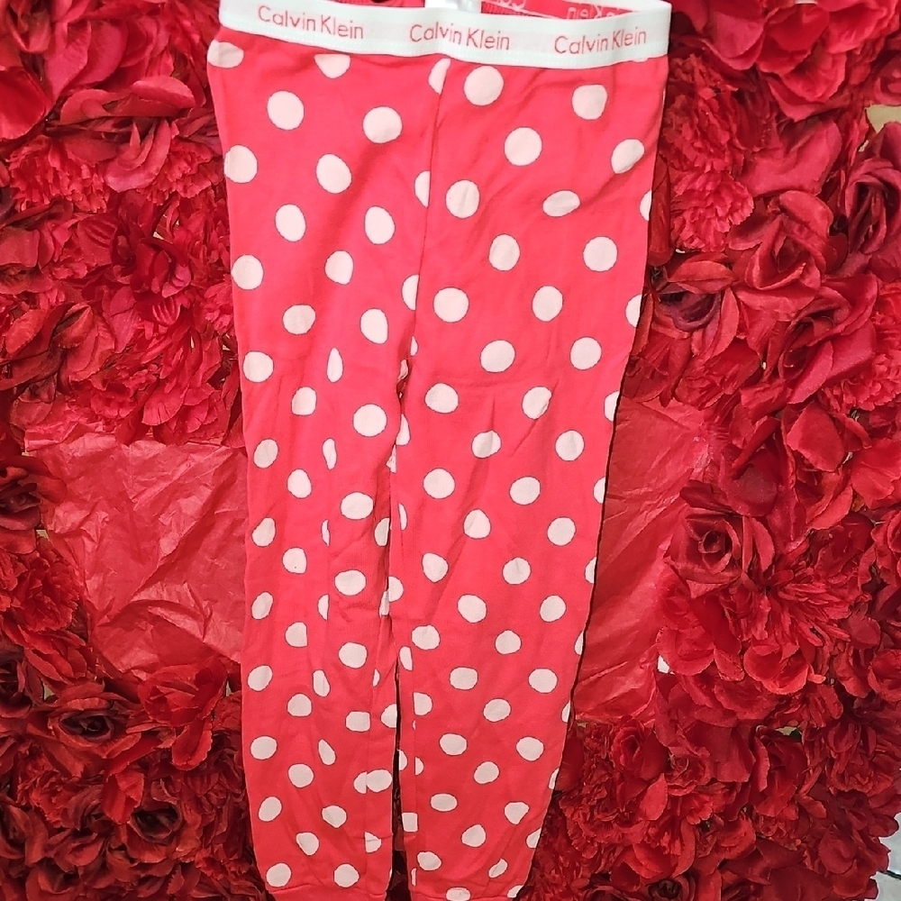 Calvin Klein Coral Polka Dot Pajama Pants Size 5T
